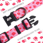 QQPETS Adjustable Soft Dog Collar: Print Flower Pink Multicolor Cute Patterns - Image 3