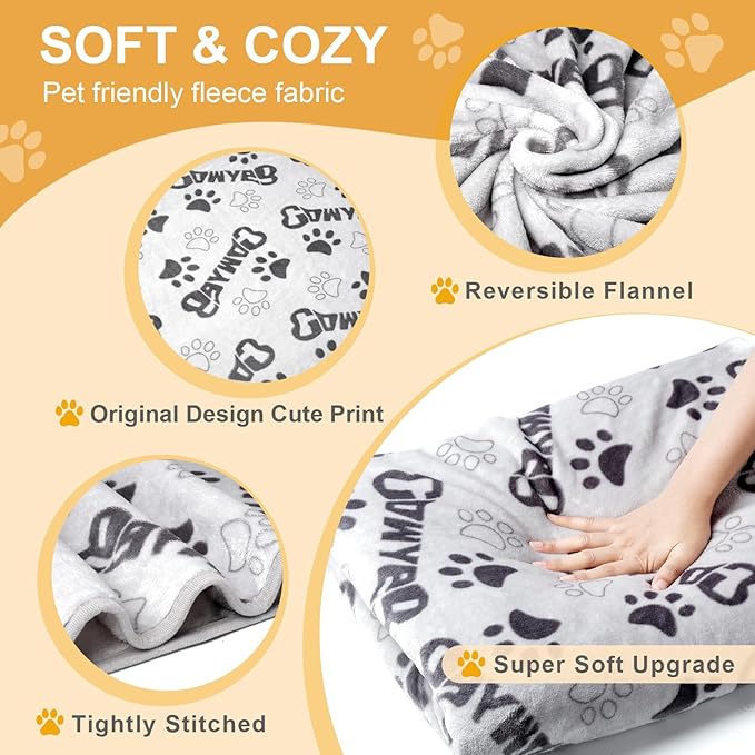 Dog Blankets for Large Dogs Upgraded, Dog Cat Flannel Blankets Washable - Image 4