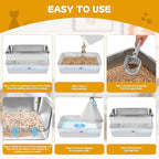 23.6''x15.7''x8'' Stainless Steel Sifting Litter Box, XXL Large Metal Sifting - Image 7