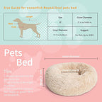 Calming Dog Bed for Medium Dogs Washable Donut 30 inches Anti-Slip Pet Bed - Image 3