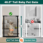 Fairy Baby 40.5" Extra Tall Baby Gate, 72.3"-76.7" Extra Wide Large Dog Pet - Image 3