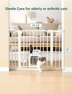 Babelio Baby Gate with Adjustable Cat Door, 29-43" Auto Close Durable Pet door - Image 4