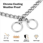 TagME Chain Choke Collar for Dogs, Adjustable Weather Proof Necklace for Medium - Image 2