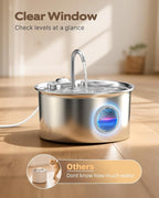 Stainless Steel Cat Water Fountain: Cat Fountain - 88oz/2.6L Pet Water Fountain - Image 5