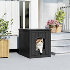 Litter Box Enclosure, Waterproof & Weatherproof Plastic Cat House - Image 5