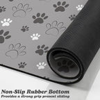 Dog Food Mat, Absorbent Water Bowl Mats Cat Pet Feeding Placemats Light Gray 16 - Image 3