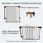 Cumbor 29.2–43" Baby Gate for Stairs, Wall-Mounted, Expandable No Bottom Bar - Image 3