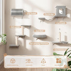 NUNU LAB Cat Wall Shelves Set, Scratching Post, Wall Shelves - Image 3