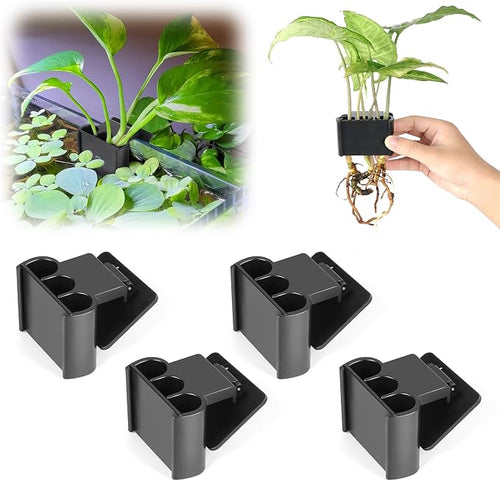 4 Pk Upgraded Aquarium Plant Holder, 3-Hole Hanging Aquarium Plant Holder by joqepy