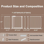 WAOWAO 71.65-85.03" Baby Gate Extra Wide Pressure Mounted Walk Through Swing - Image 6