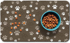Dog Food Mat, Absorbent Water Bowl Mats Cat Pet Feeding Placemats Brown 17 * 30 by Zoeeya