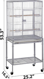 SUPER DEAL 53-Inch Rolling Bird Cage Large Wrought Iron Cage - Image 5