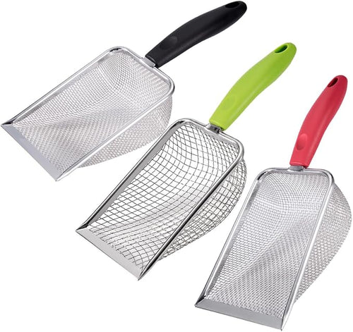 3PCS Cat Litter Scoop, Reptile Stainless Steel Fine Mesh, Litter Cleaner Corner by SUMHEN