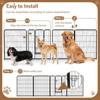 DUMOS Dog Playpen Indoor, Metal 24 Inch 16 Panels Foldable Pet Fence - Image 5