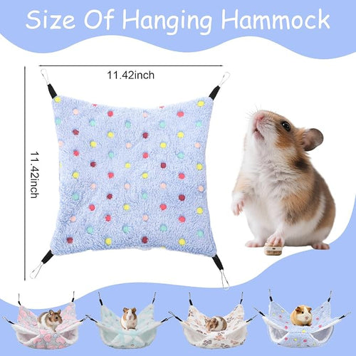 4 Pack Small Animal Hammock, 11.4x11.4 Inch Guinea Pig Rat Ferret Hanging Bed - Image 2