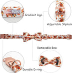 Dog Collar - Thanksgiving Turkey Dog Collar Gift Soft Bow Collar Adjustable - Image 2