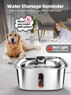 Dog Water Fountain for Large Dogs, 9L/2.4Gal Stainless Steel Dog Fountain - Image 8