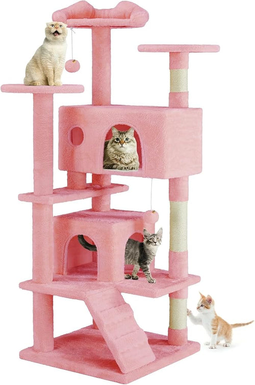 54 Inches Cat Tree Tower Condo Furniture, Cat Tower by SimpleDeluxe