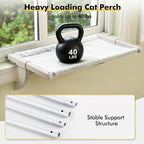 Window Sill Mount Cat Perch for Indoor Cats, One-Step Sliding Clamping Slot - Image 5