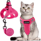 FAYOGOO Pink Solid Cat Harness and Leash Set, Escape Proof, Adjustable by FAYOGOO