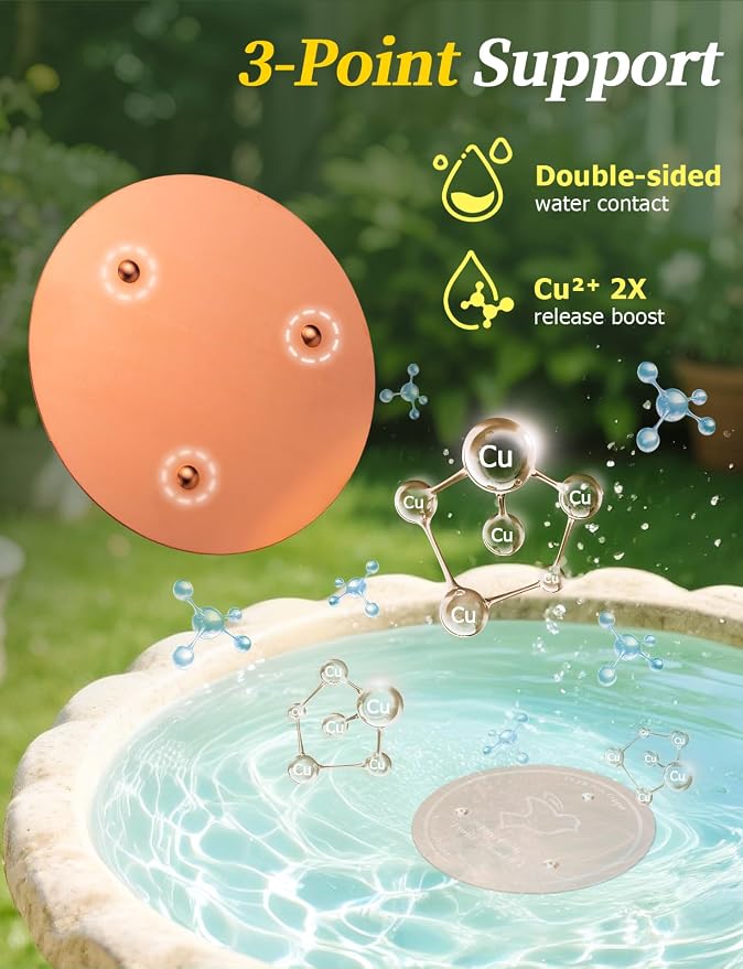 Mellbree 4-Pack Bird Bath Copper Disk, 0.6mm Reinforced 99.99% Pure Copper - Image 5
