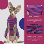 BRKURLEG Sphynx Hairless Cats Shirt Puppy Clothes Soft Cotton T-Shirts Cute - Image 3