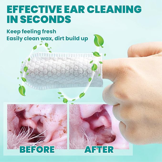 Ear Cleaner Finger Wipes 60 Counts, Dog Ear Cleaner, Grooming Kit Care - Image 4