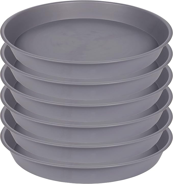 6 Pack of 10 inch Plant Saucer Gray, Heavy Duty Plastic Plant Saucer 10 inch - Image 8
