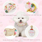Christmas Dog Collar for Small Dogs, Adjustable Poly-Cotton Fabric Collar - Image 3