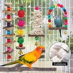 Bird Perch Bird Toys Parakeet Toys, Bird Cage Accessories Wooden Chew Toys - Image 4