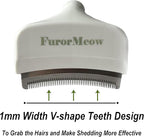 Pet Deshedding Tool with Curve Blade, Cat Grooming Brush, Tight V-shaped Teeth - Image 3