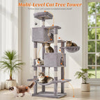 DUMOS Large 66 Inch Cat Tree Tower, Tall Multi Level Cat Climbing Tower - Image 5