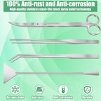 Aquarium Aquascape Tools Kit, 4 in 1 Anti-Rust Aquatic Plant Aquascaping Tool - Image 7