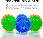 SHARLOVY Squeaky Balls for Pet Small Puppy, 6 Pack TPR Fetch Spike Balls for - Image 2