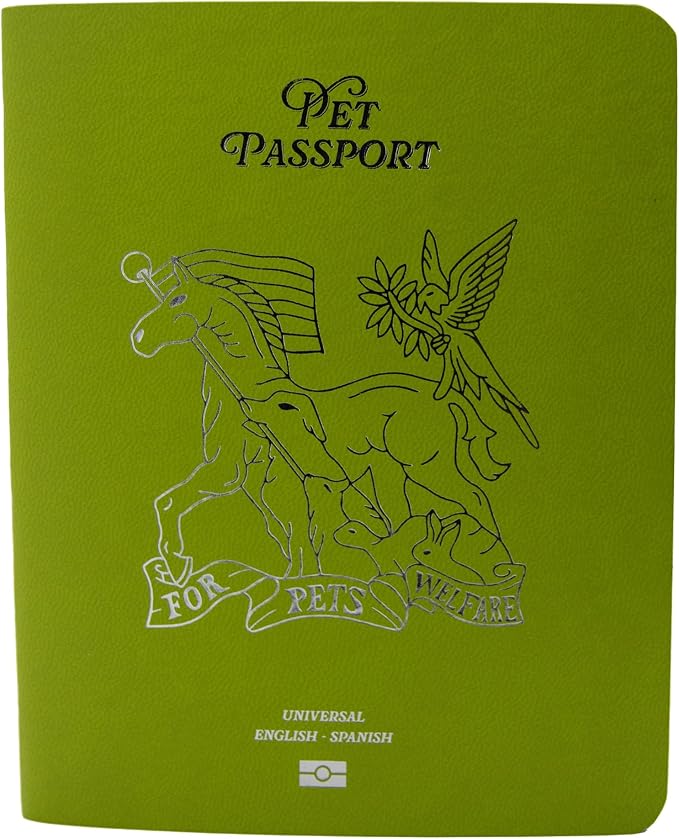 Color Premium PU Leather stitch-sewn US Pet Passport Medical Record by UnitedPetClub