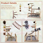 Bird Playground Natural Parrot Toys Perch Stand Cockatiel Swing - Image 2