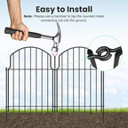 25Pcs Decorative Garden Fence, 20in/27ft Rustproof Metal Fences Animal Barrier - Image 3