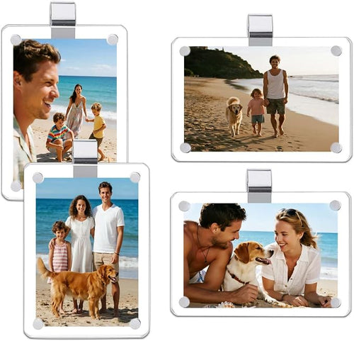 4 Pack Magnetic Car Visor Photo Holder – Personalized Acrylic Clip by Unknown