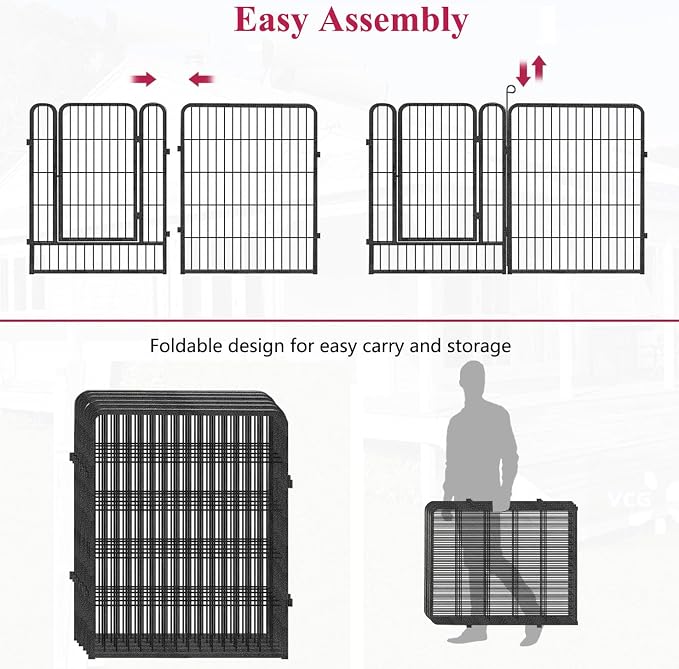 Dog Playpen Outdoor, 32 inch Heavy Duty Dog Fence Outdoor - Image 6