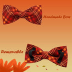 Fall Dog Collar, Pet Collar Bow Plaid Pet Collar Girl Boy Holiday Pet Collars - Image 4