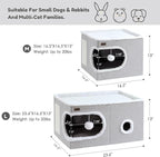 Cat Bed for Indoor Cats Cube House, Covered Cat Cave Beds & Furniture - Image 2