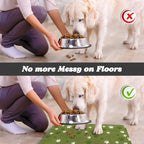 Dog Food Mat, Absorbent Water Bowl Mats Cat Pet Feeding Placemats Dark Green 12 - Image 5