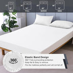 Waterproof Mattress Protector Full, Fitted Sheet Style Breathable Mattress Cover - Image 6