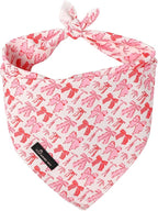 ARING PET Valentine's Day Dog Bandana, Cute Pink Bow Pet Bandanas Scarf by ARINGPET