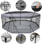PETIME Foldable Metal Dog Exercise Pen/Pet Puppy Playpen Kennels Yard Fence - Image 2