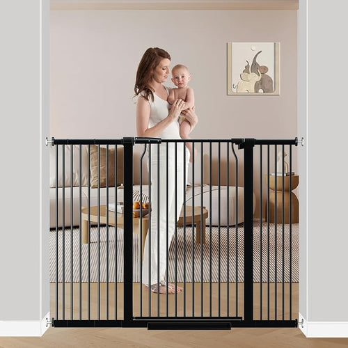 40.5" Extra Tall Baby Gate for Stairs, 40.5"-54.7" Extra Wide Large Dog Pet by FlowerFrail