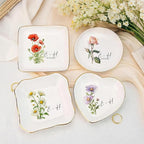Personalized Floral Jewelry Dish, Engaged Ring Dish, Custom Trinket Dish - Image 6