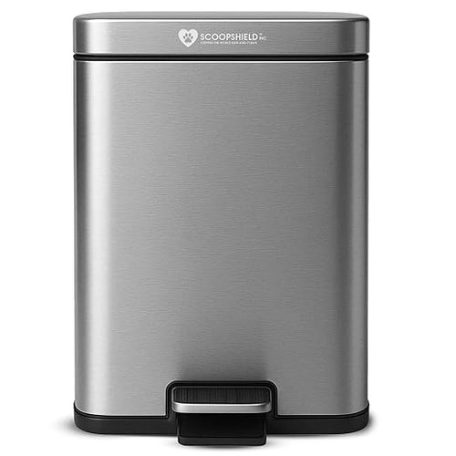 6L Outdoor and Indoor Pet Waste Container, Stainless Steel Can. Lid Opens by Unknown