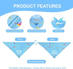 Dog Birthday Bandana Boy for Small Dogs, Reversible 2 Patterns in 1, Happy - Image 3