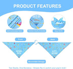 Dog Birthday Bandana Boy for Large X-Large Dogs, Reversible 2 Patterns in 1 - Image 3